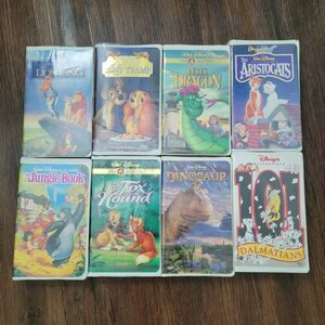 Set of 8 Walt Disney animated classics VHS movies w/animals SEE Photos For Title